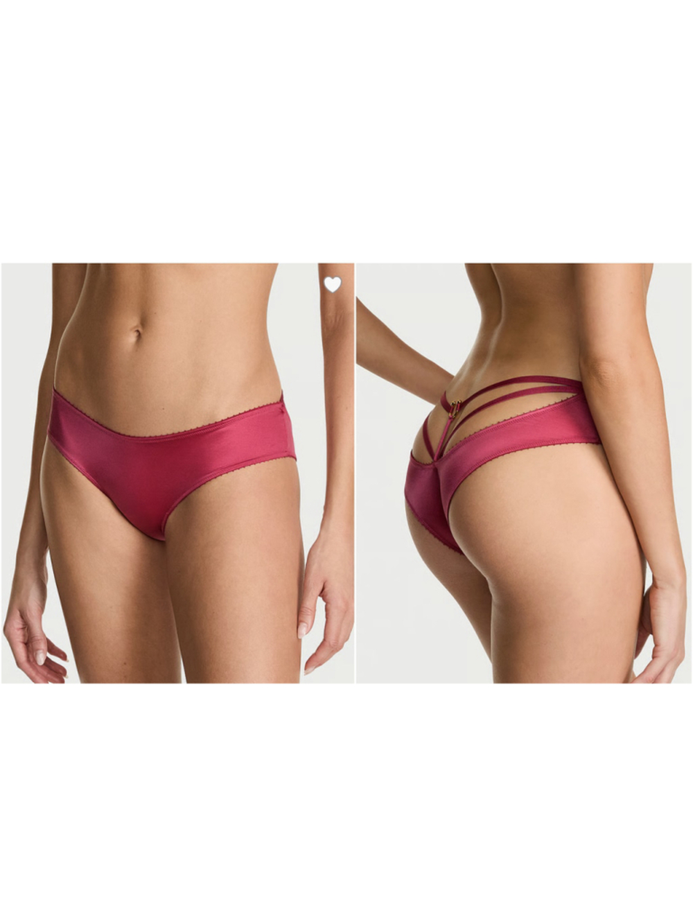 Victoria's Secret Very Sexy Strappy-Back Ring Hardware Cheeky Panty Peony small